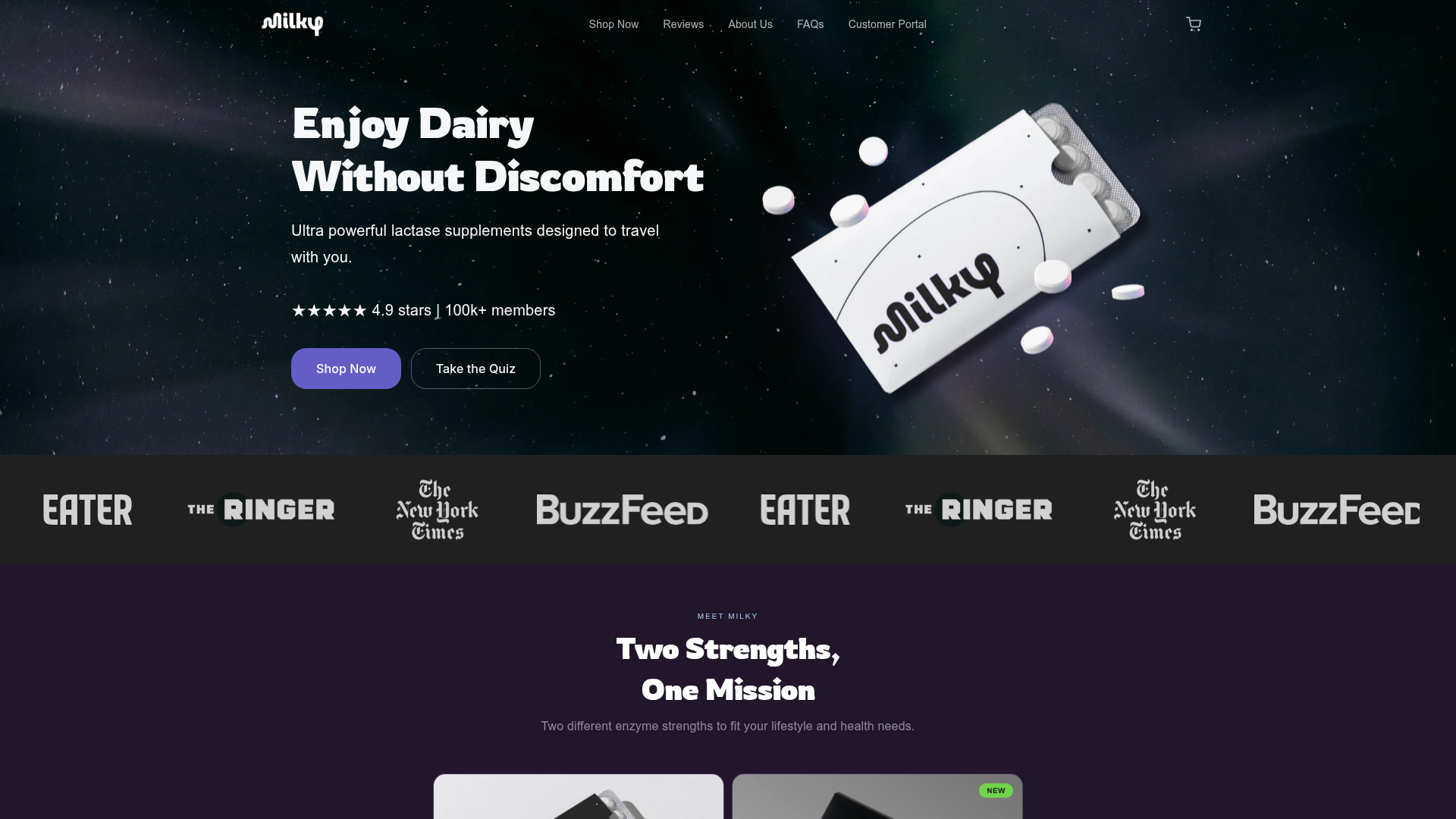 Milky DTC site